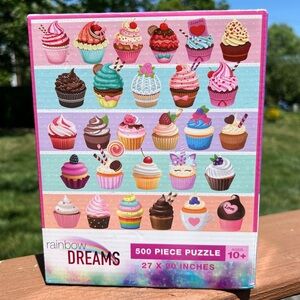 NEW Rainbow Dreams CUPCAKE puzzle. 500 piece of yummy puzzle fun. Never opened!